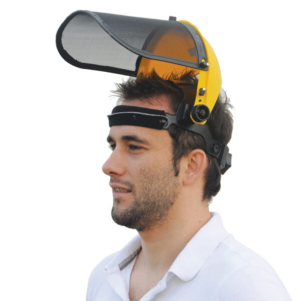 Mesh impact-resistant flip-up visor