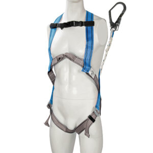 Polyester webbing harness & energy-absorbing lanyard