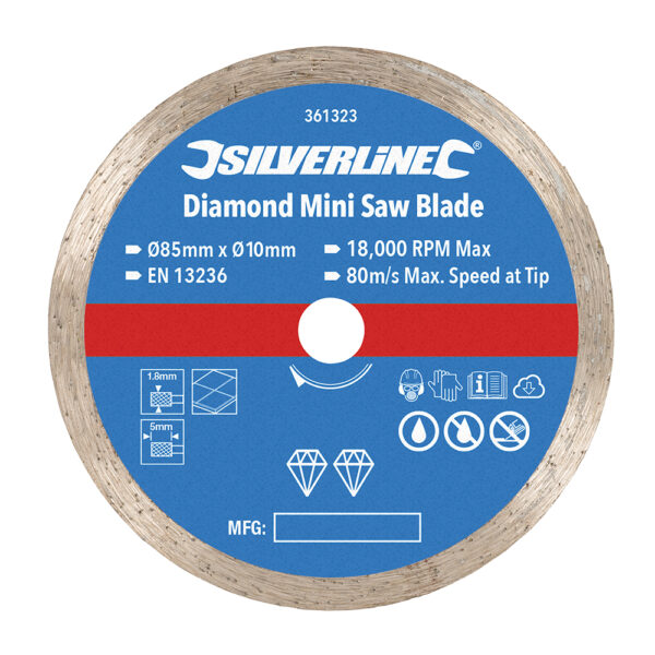 Continuous rim diamond blade