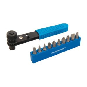 Durable all-steel ratchet construction & Cr-V screwdriver bits